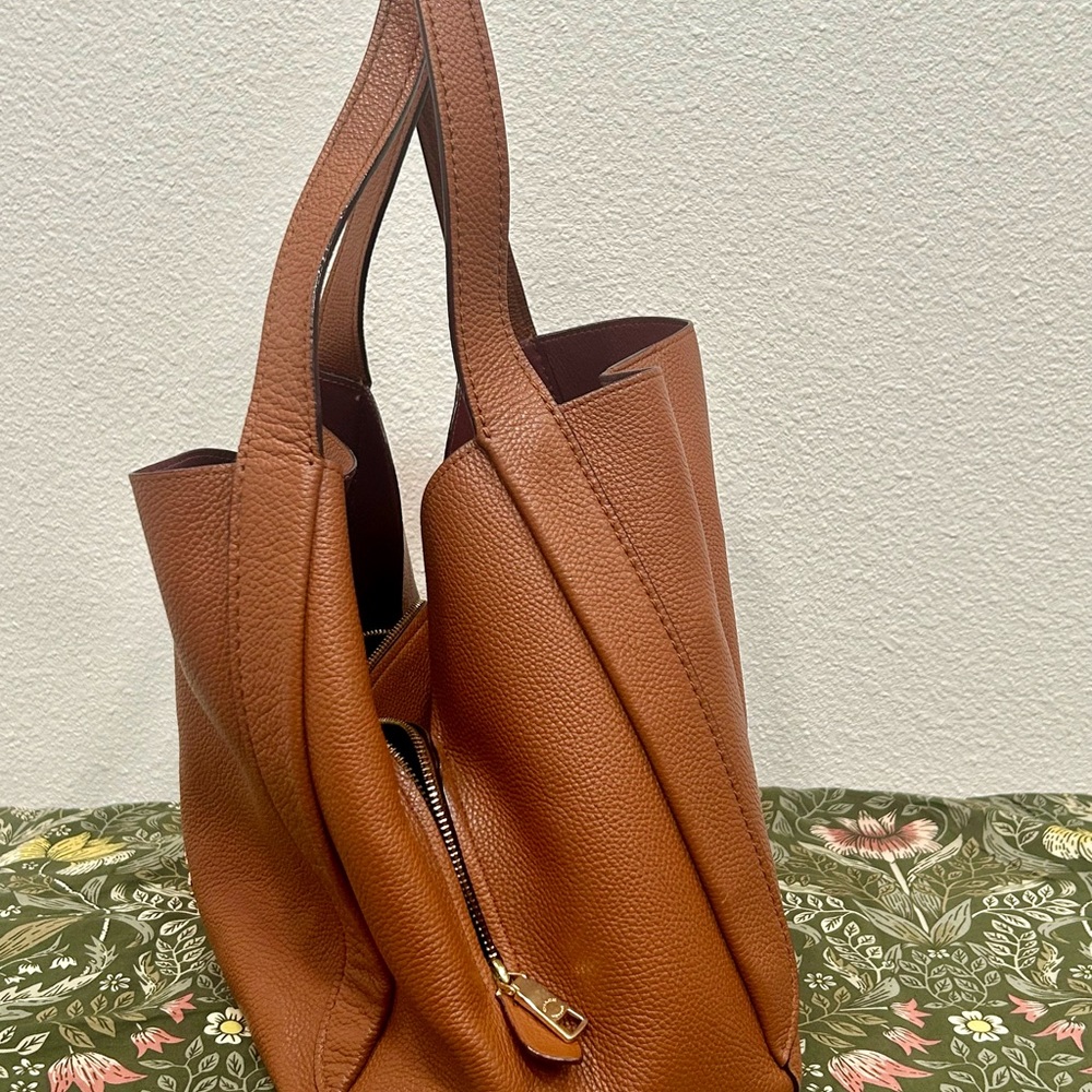 Coach Hadley Hobo Brown Leather Tote Bag - Picture 4 of 10
